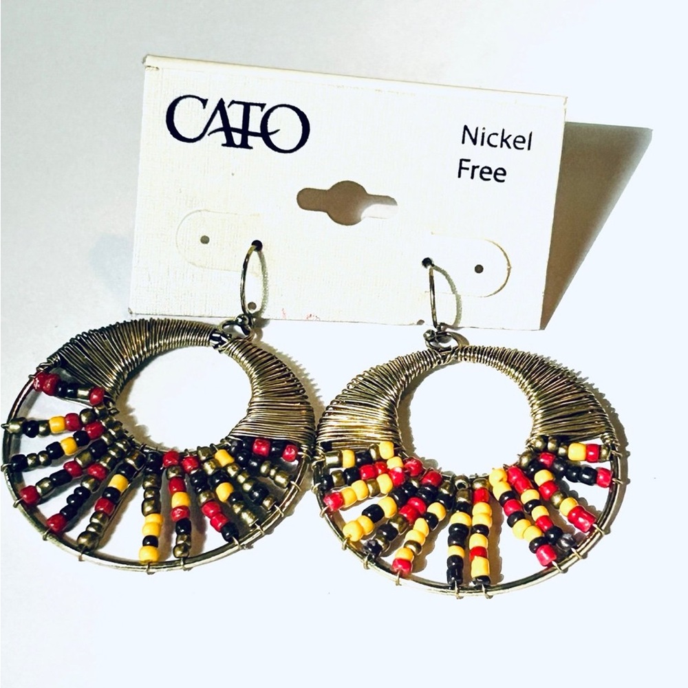 Cato Vibrant Beaded Hoop Earrings